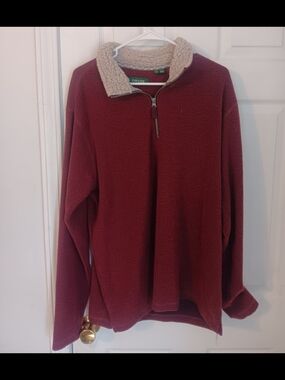 Orvis Men's Burgundy Sherpa Quarter-Zip Pullover (99)
